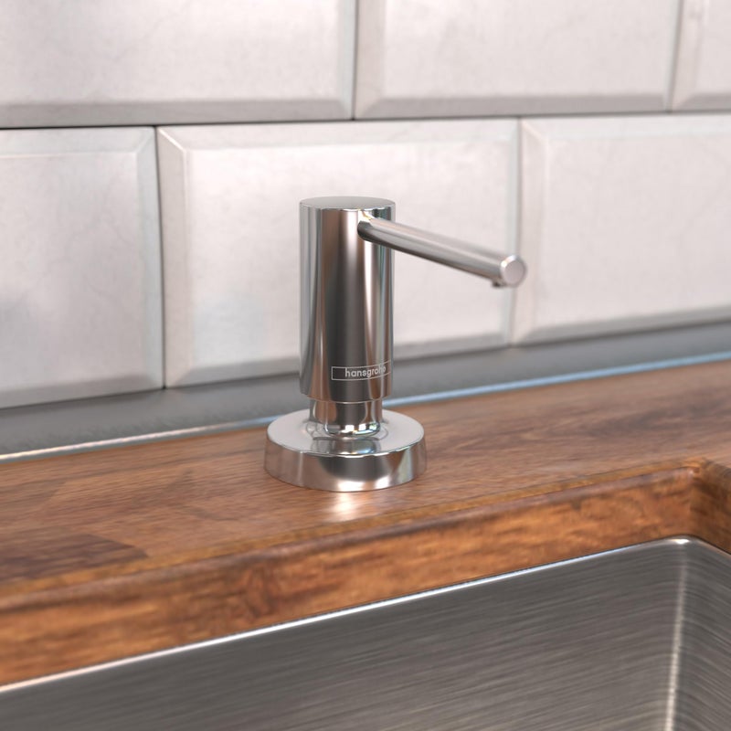 hansgrohe Talis Modern Bath and Kitchen Sink Soap Dispenser in Chrome, 40448001 - Image 2